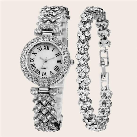 Women’s Luxury Diamond Watch and Bracelet Set - Picture 3 of 8